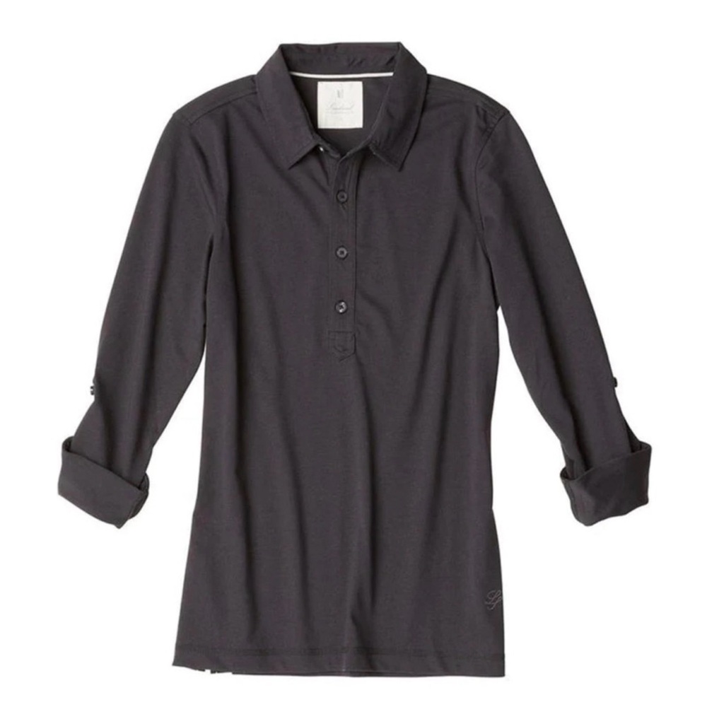 NWT Linksoul Women’s Roll Up Long Sleeve Polo Shirt Black Size L Collared Golf